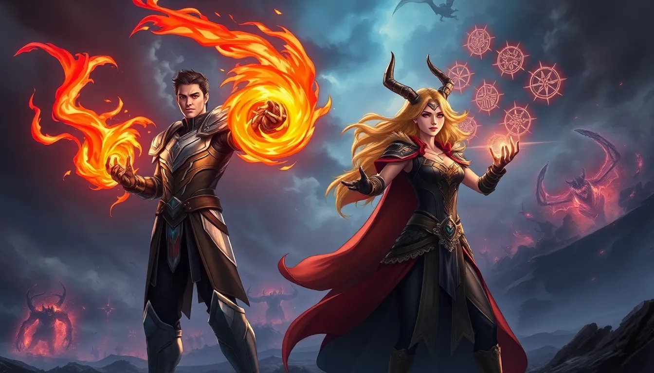 two Daemonhunters in battle with fire and foresight powers.