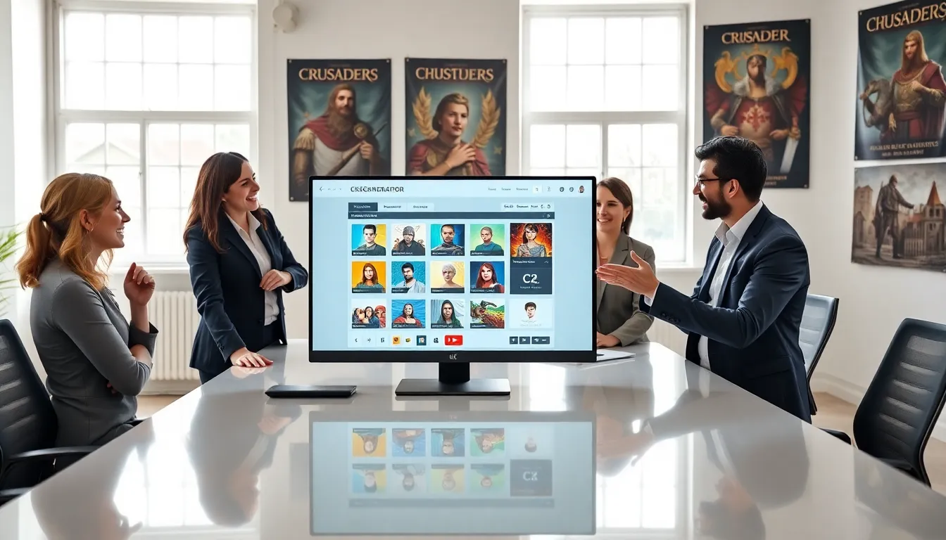 professionals collaborating on the CK2Generator tool in a modern office.
