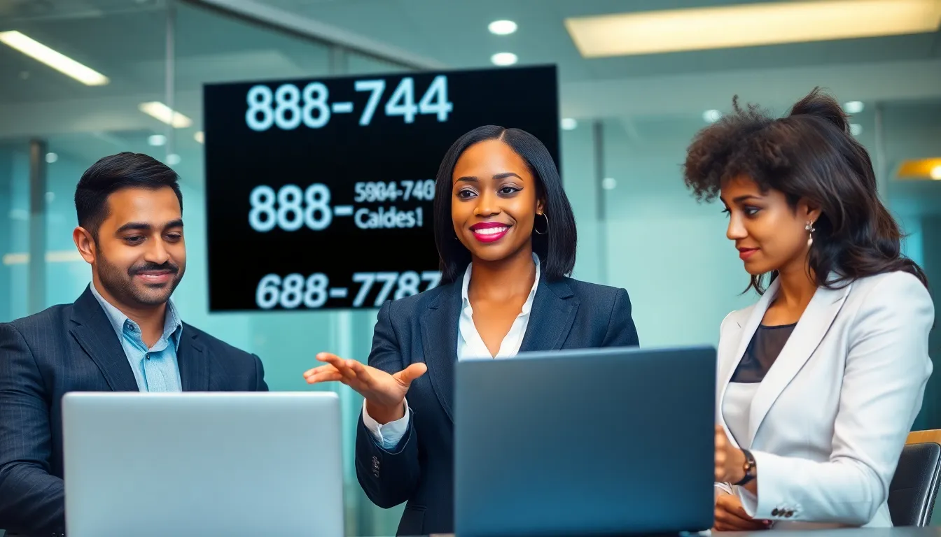 diverse team discussing area codes in a modern office.