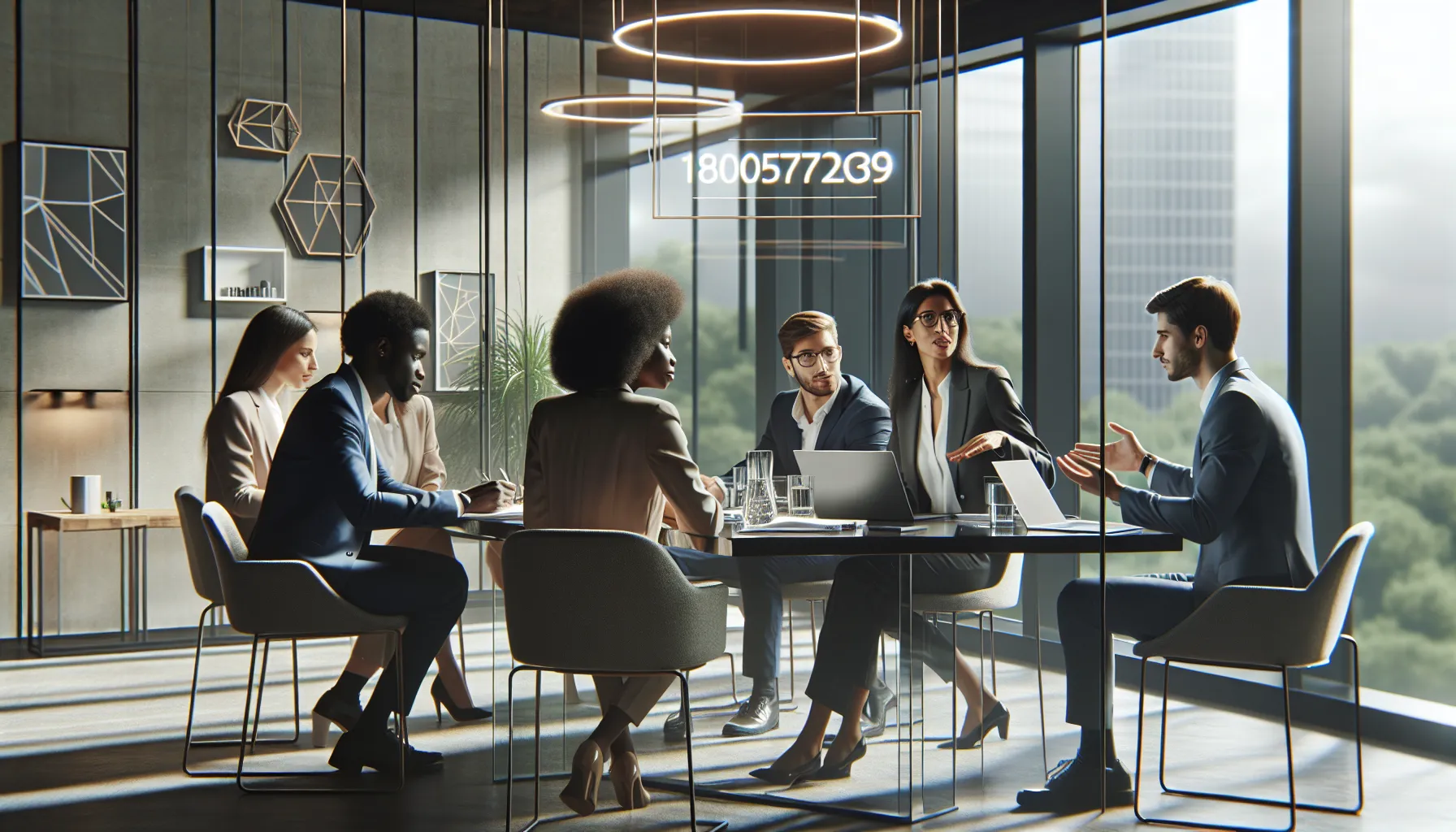 diverse team discussing customer service in a modern office.