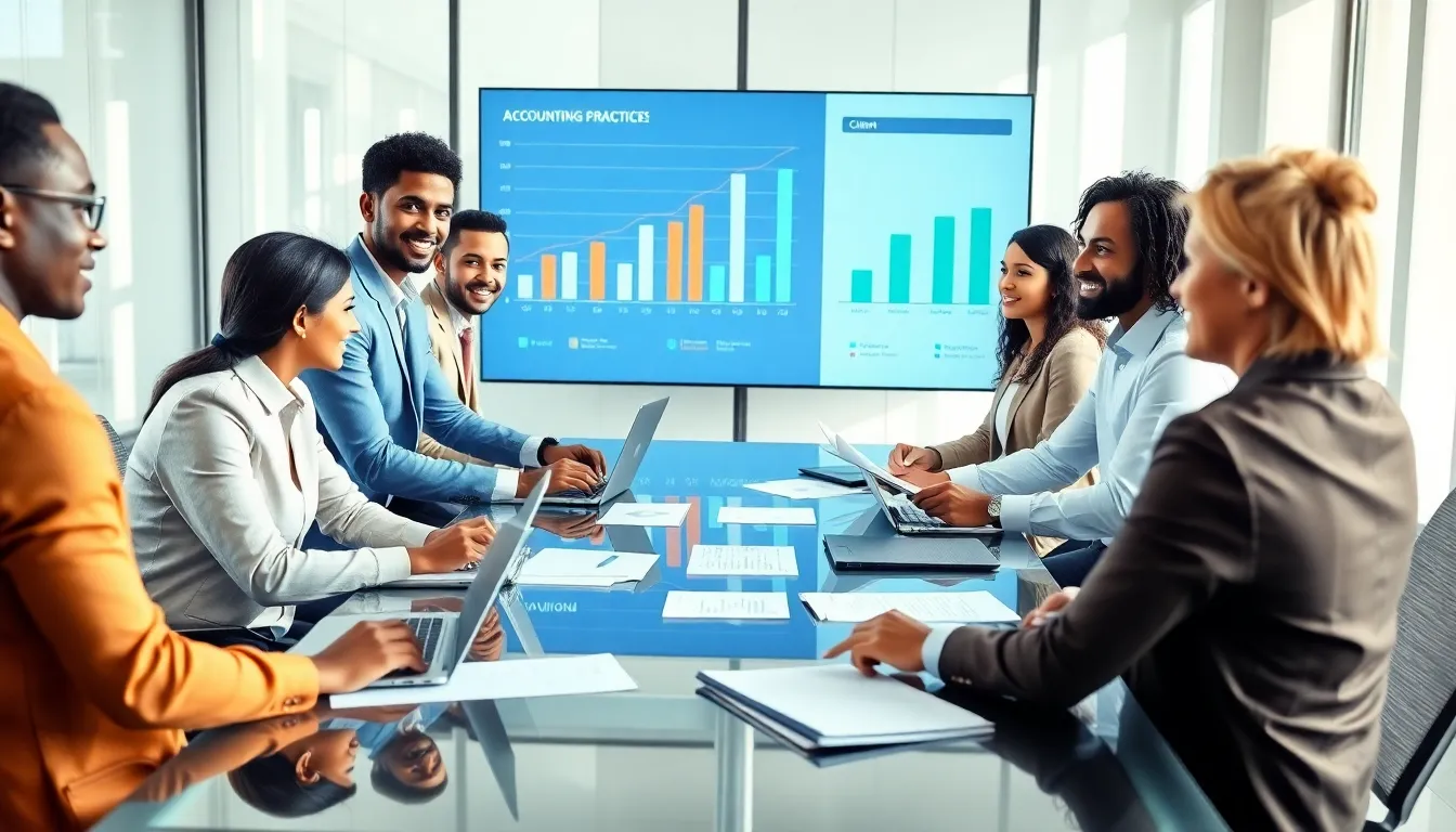 diverse accountants discussing the purchase of an accounting practice.