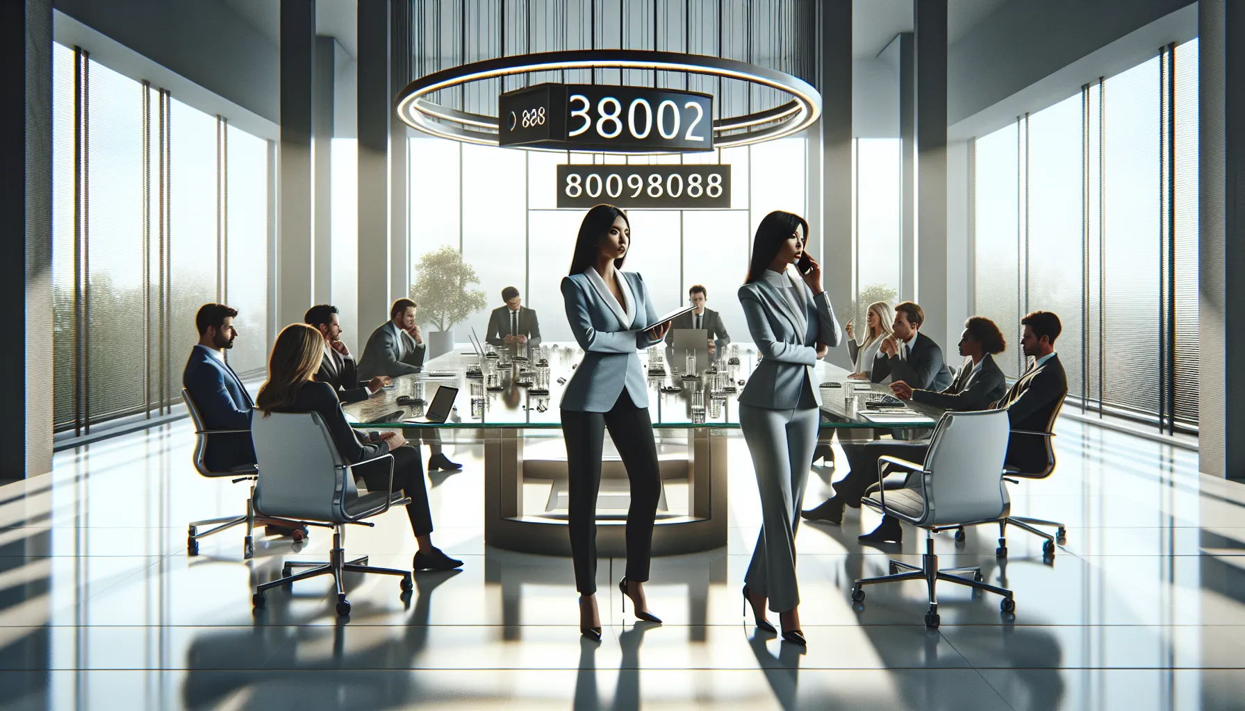 diverse team discussing toll-free numbers in a modern office.