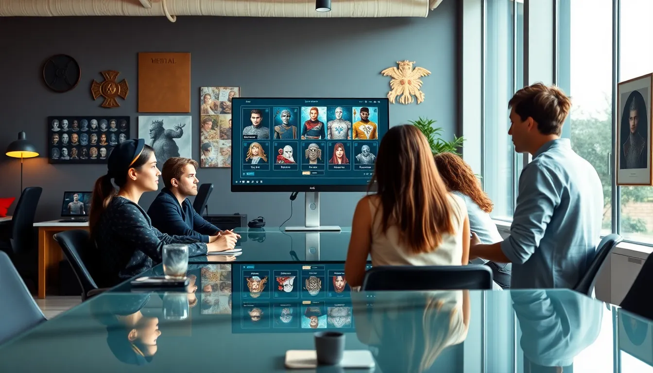 diverse group collaborating on the CK2Generator character creation tool.
