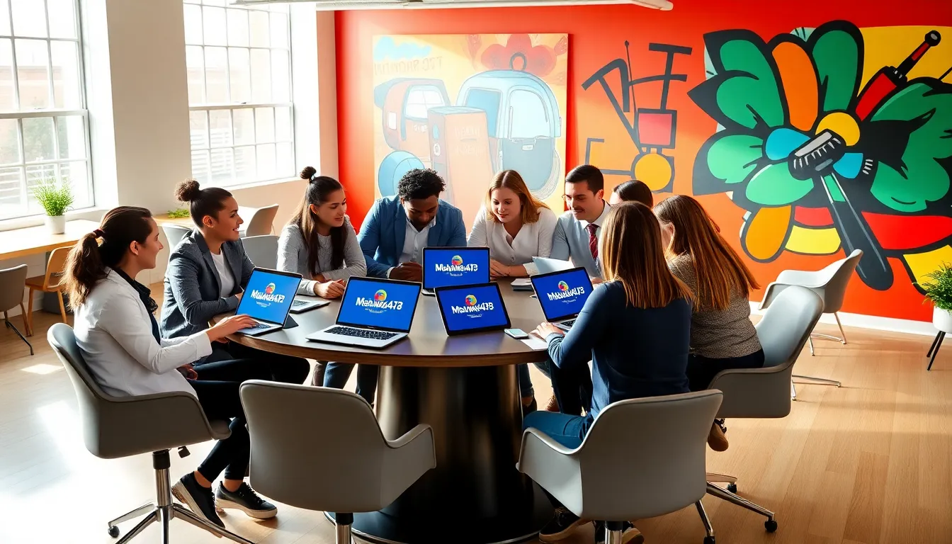 diverse professionals collaborating in a creative workspace.