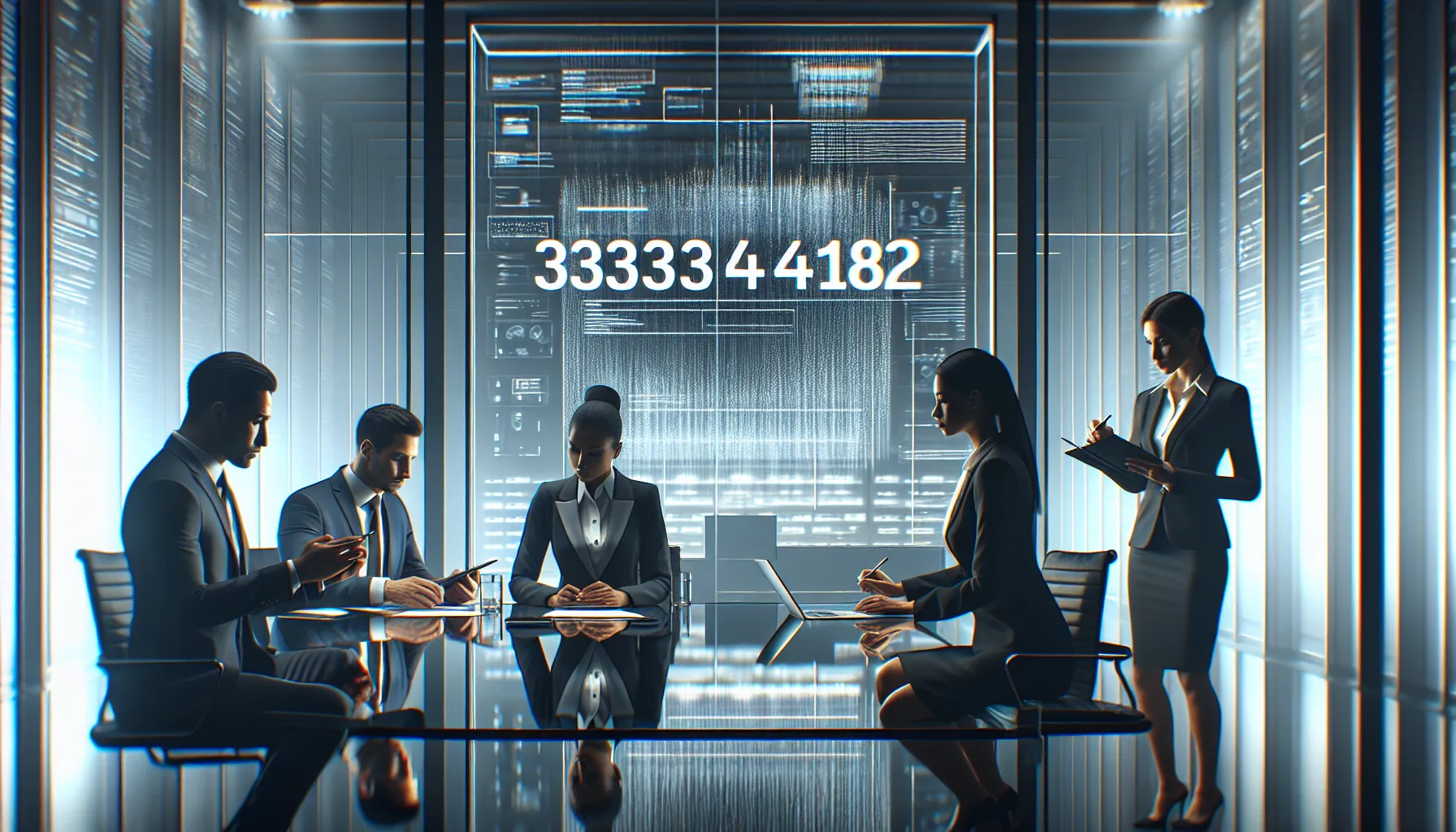 diverse team discussing a unique identifier in a modern office.