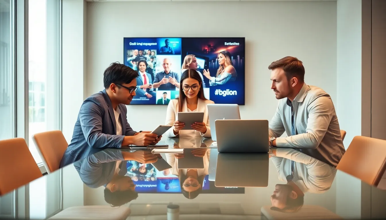 diverse team collaborating in a modern office setting.