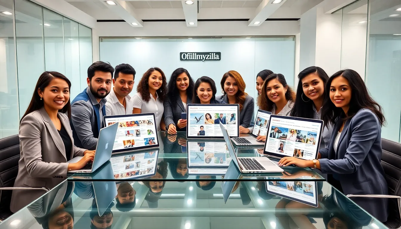 diverse professionals collaborating in a modern office setting.