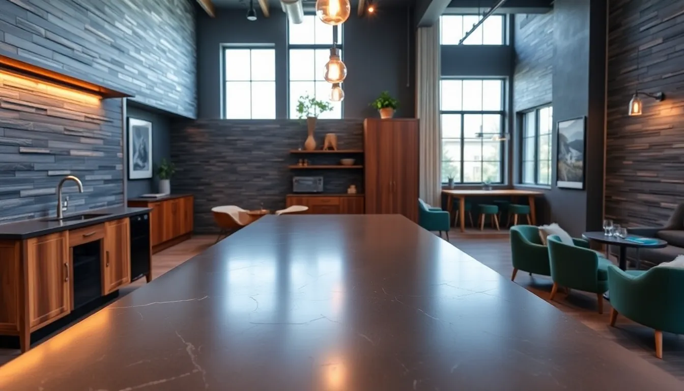 modern interior featuring stylish slate materials.