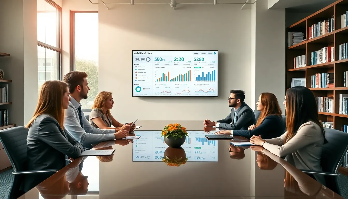 diverse professionals collaborating in a modern office setting.
