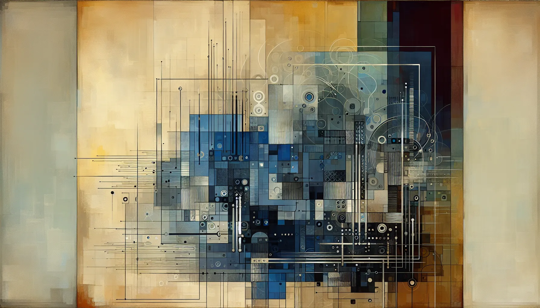 Layered geometric and fluid shapes suggesting legal tension and employment status. - What Is Physician Assistant Without-Cause Termination