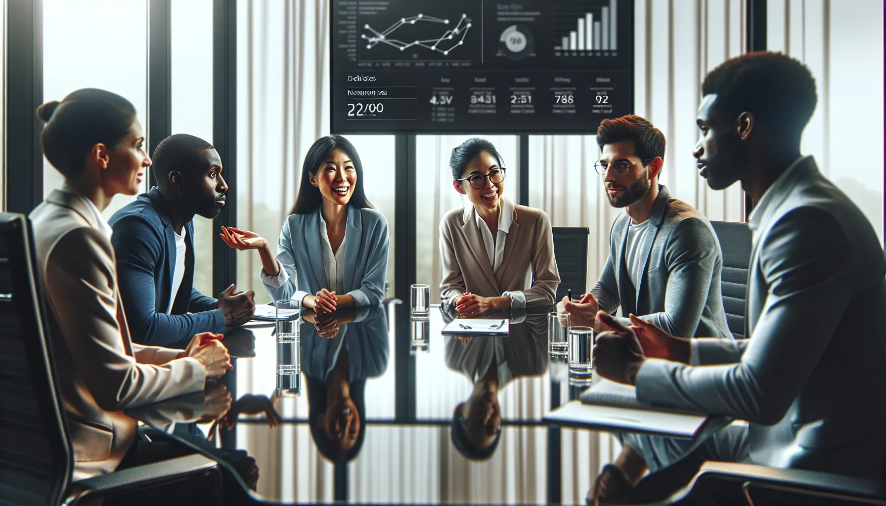 diverse professionals discussing digital culture in a modern office.