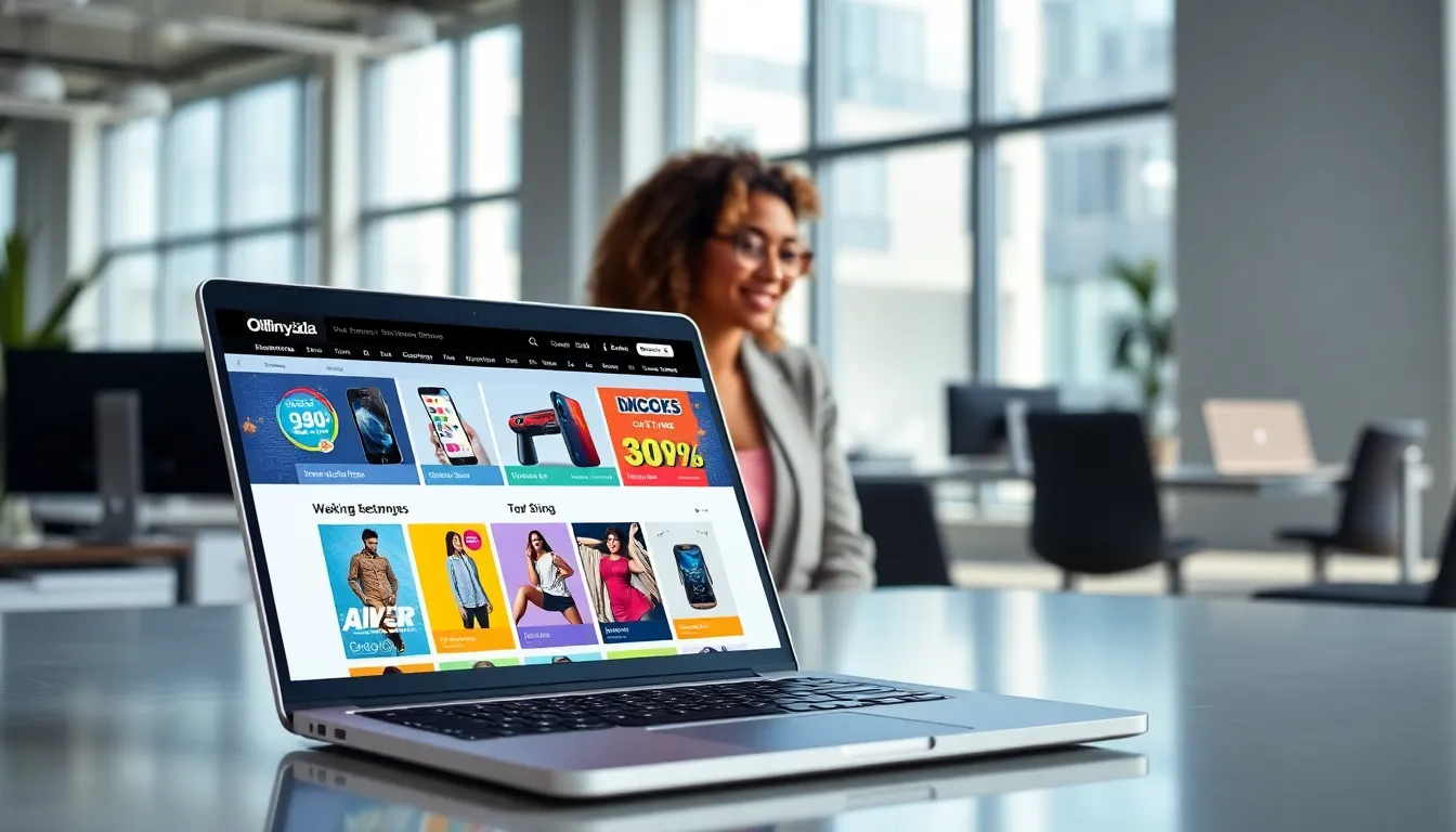 person using Ofillmyzilla.com on a laptop in a bright office.
