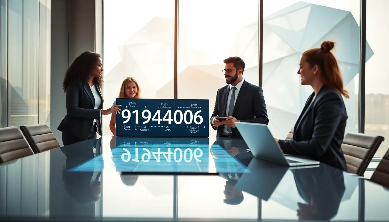 team discussing database concepts in a modern office.