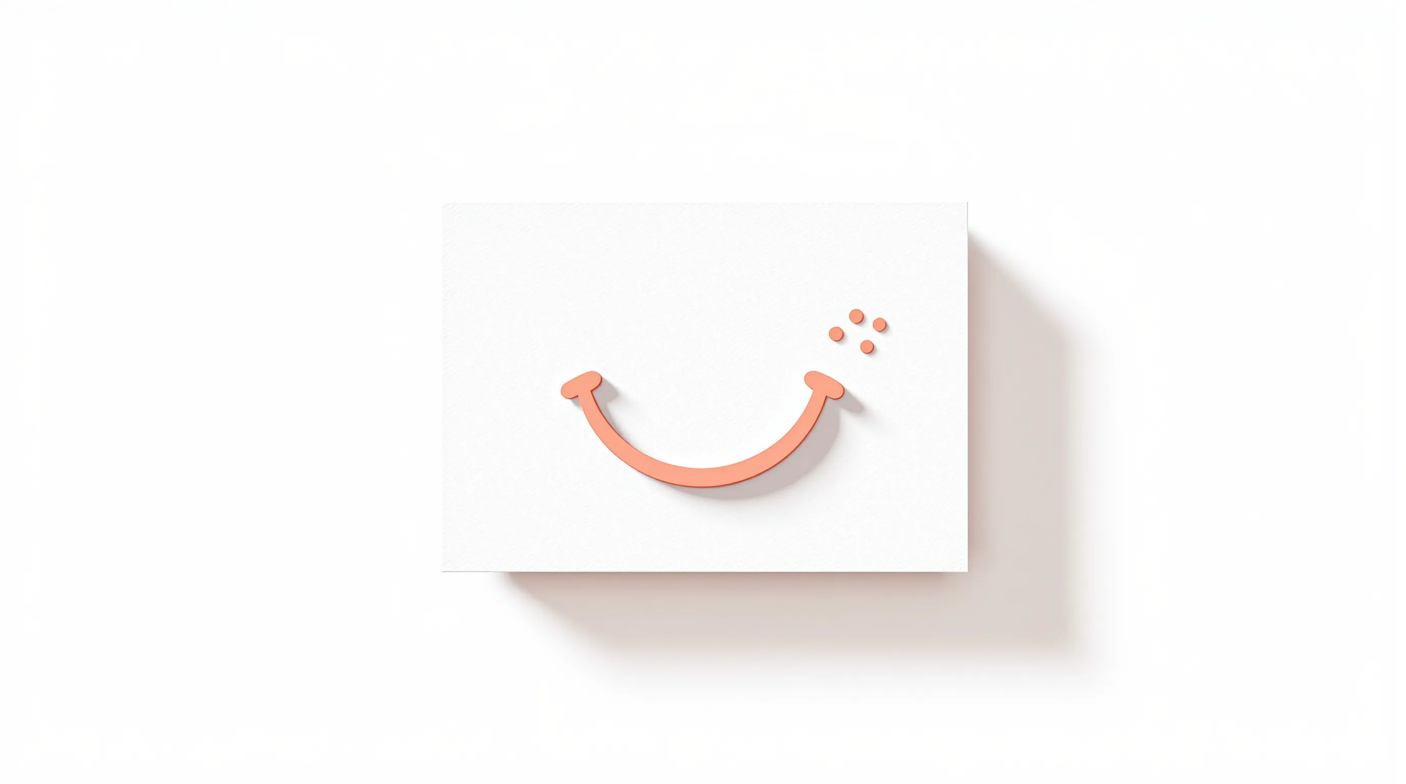 Minimalist birthday card with smile icon and speech bubble on white background.
