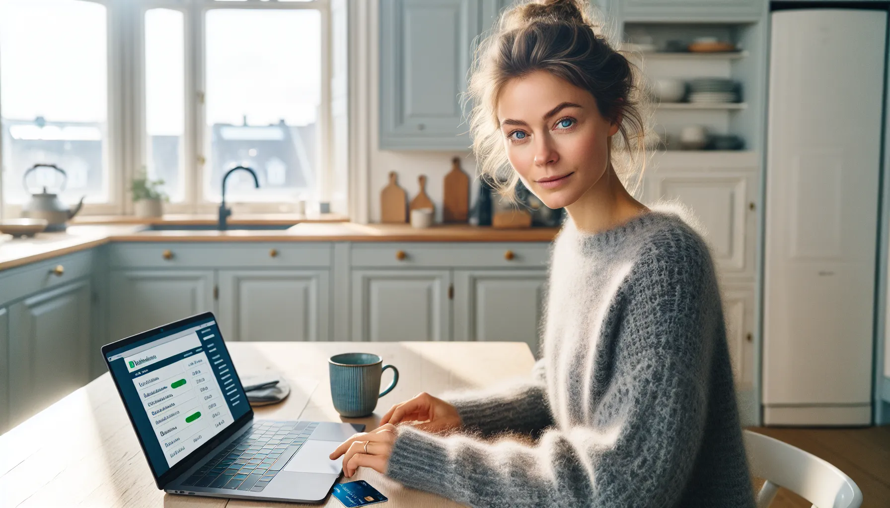 Slik unngår du vanlige fallgruver med kredittkort 2 Norwegian woman enabling pay-all efaktura to avoid credit card interest.