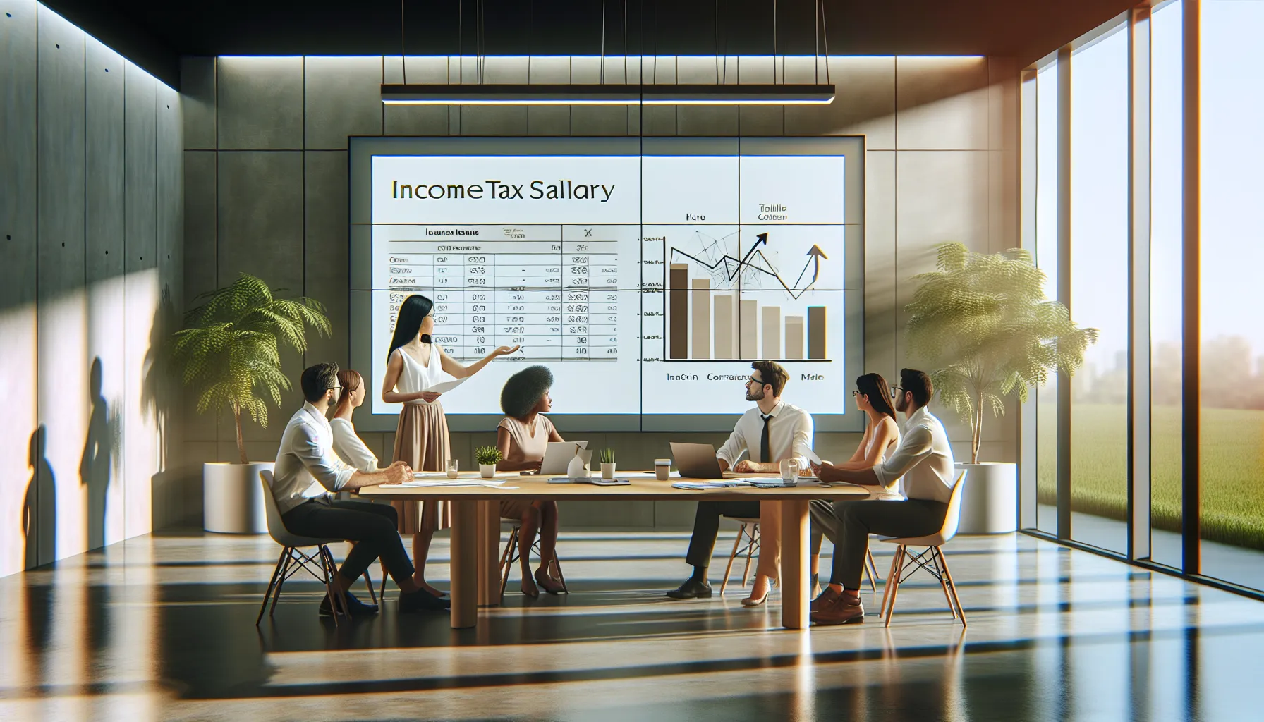 diverse professionals discussing tax misconceptions in a modern office.