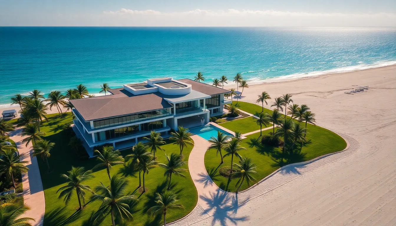 luxurious beachfront estate in Florida with ocean views.