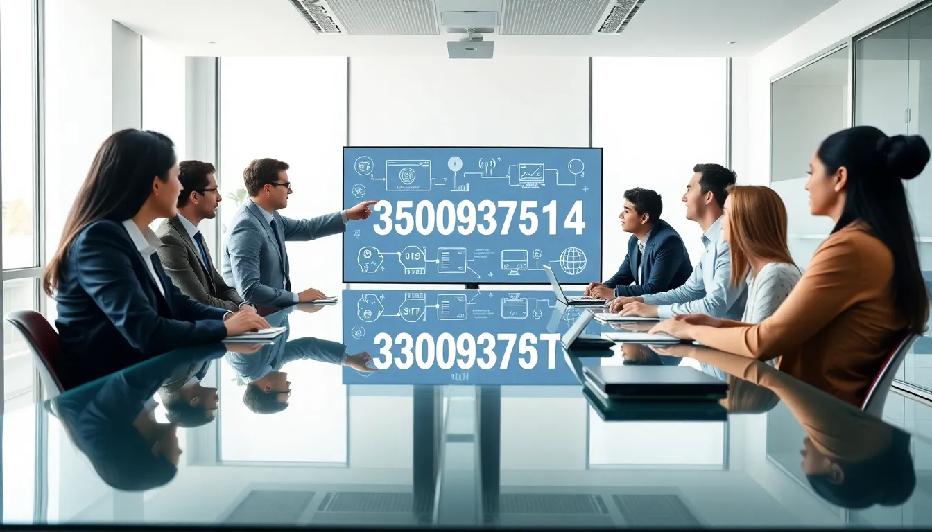 diverse team discussing unique identifier in a modern office.