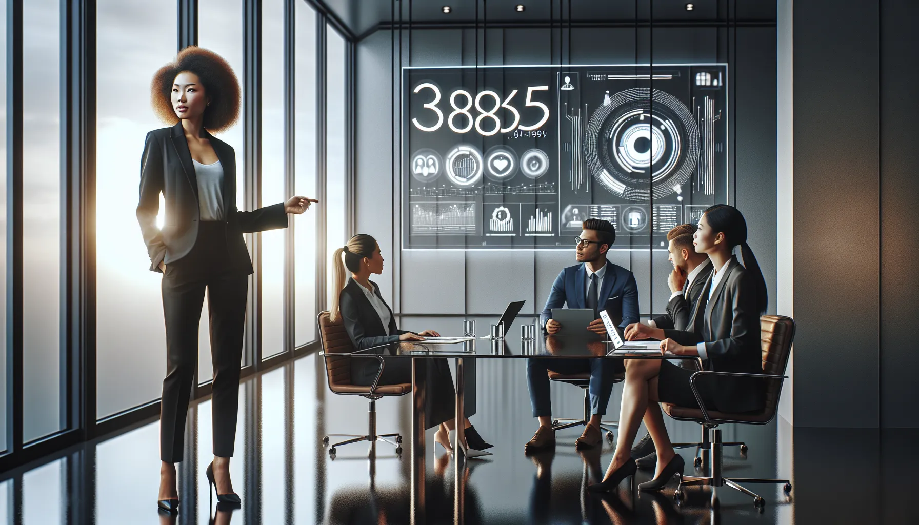 professionals discussing the significance of 3885850999 in a modern office.