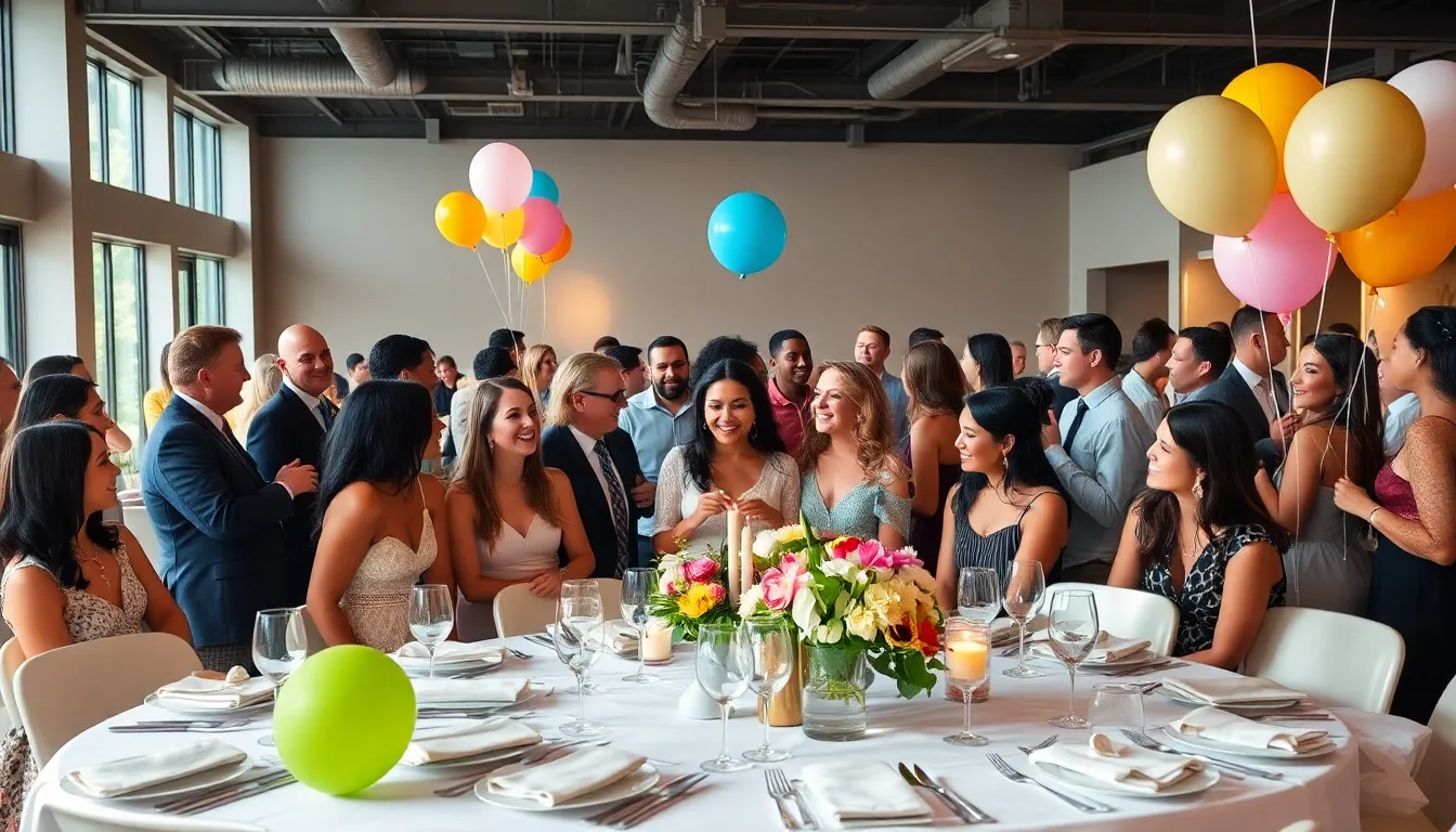 diverse group celebrating at a stylish budget-friendly event.