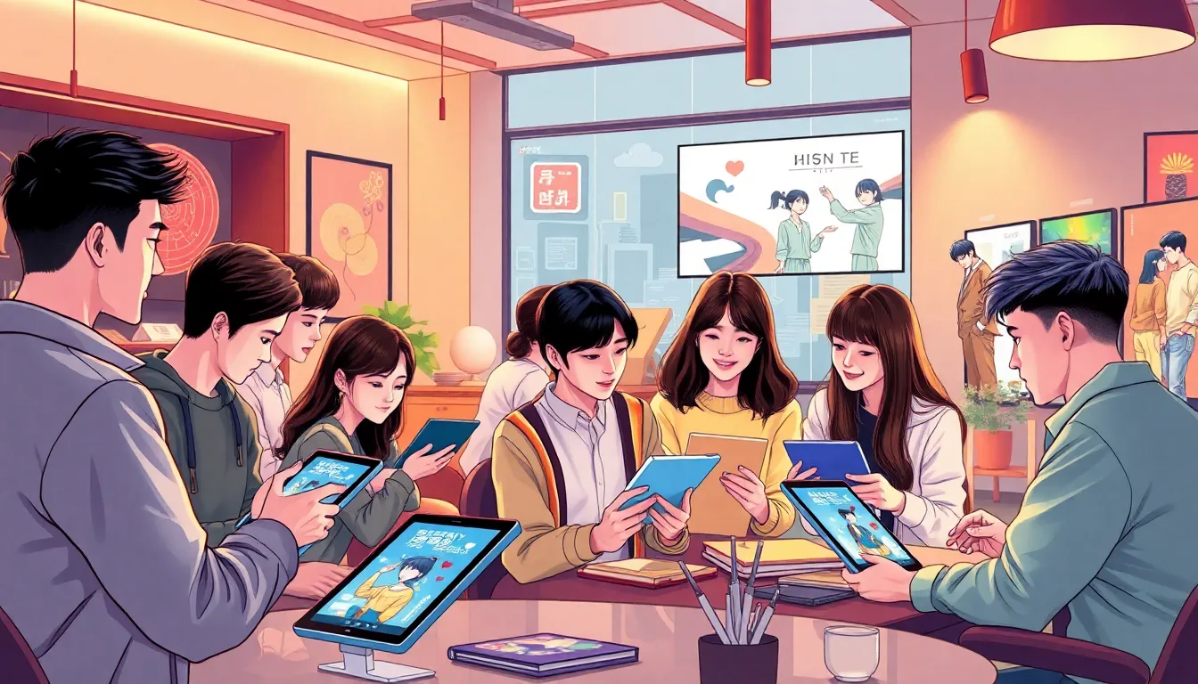 diverse group of young artists collaborating on Kdraydink projects.