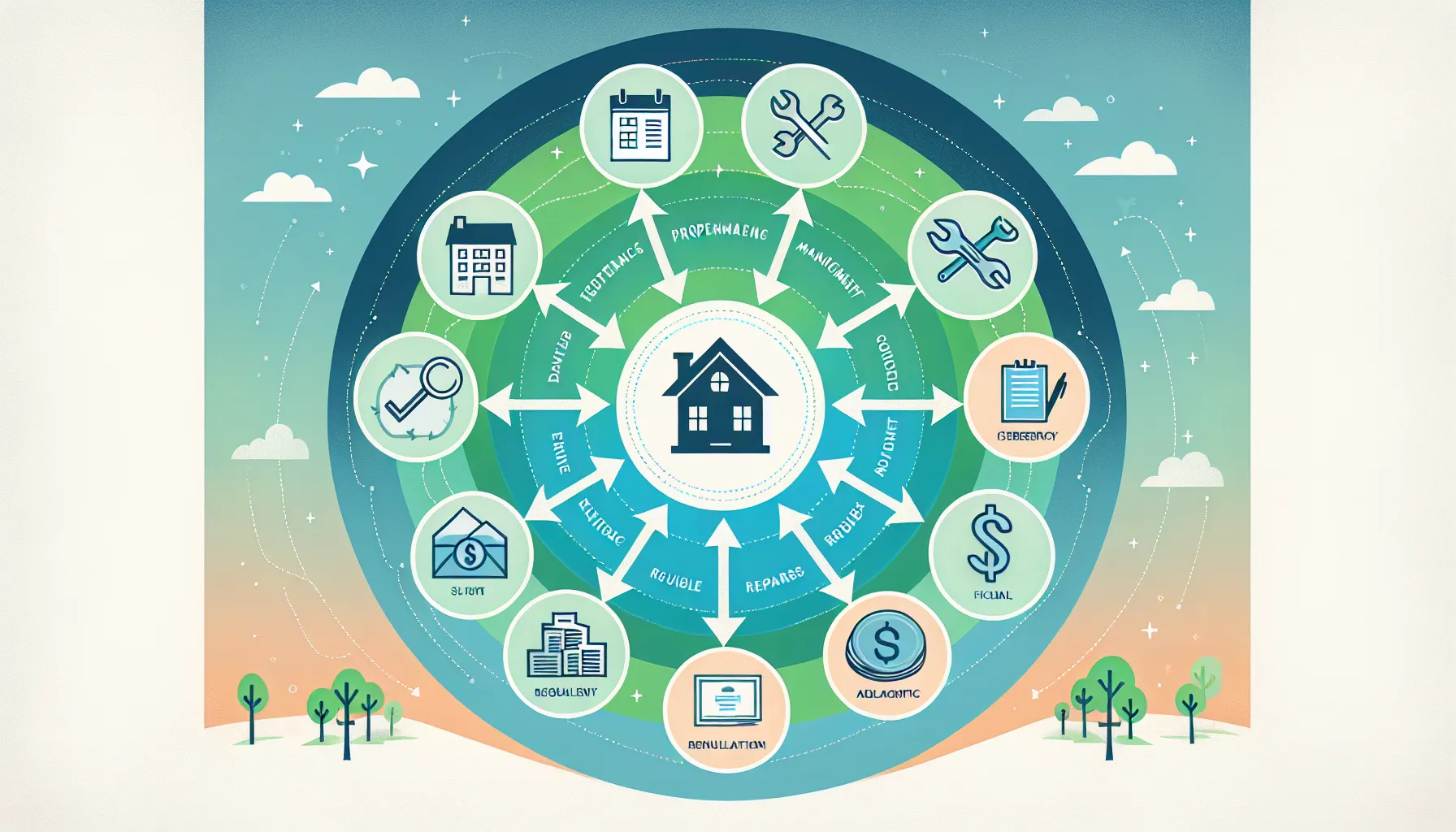 diagram showing the main services provided by Pleasant Hill property managers.