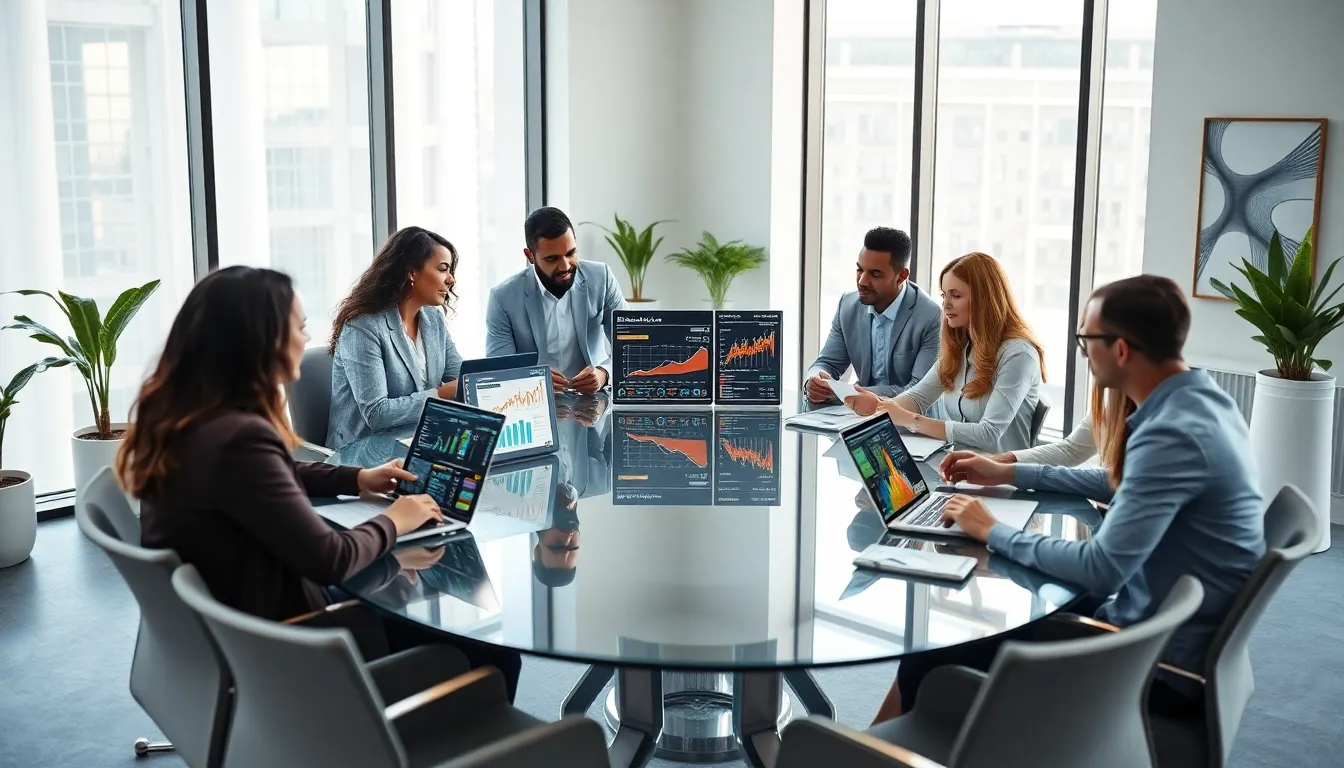 diverse team collaborating in a modern office using Kirent6 platform.