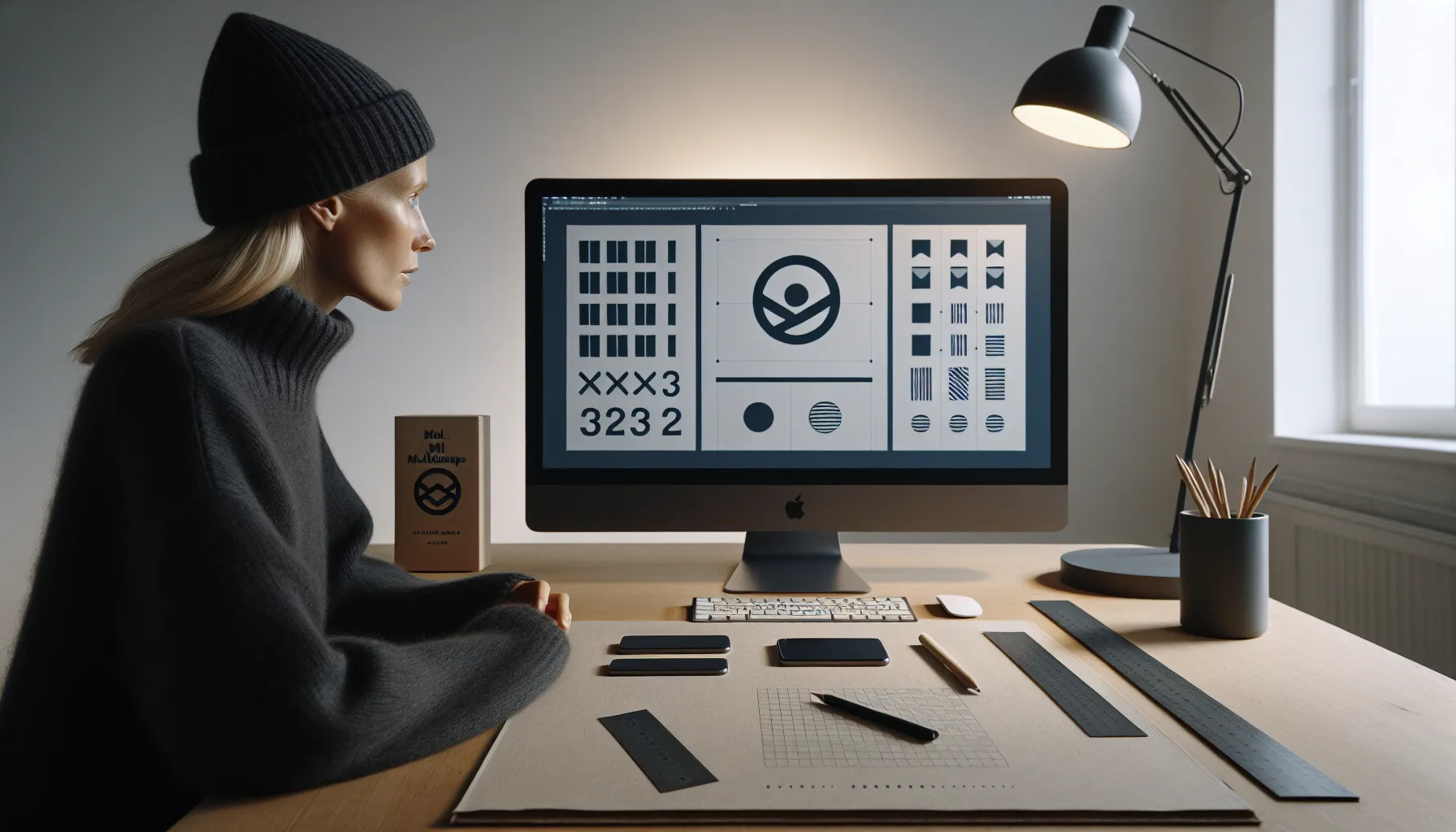 Norwegian designer evaluating balanced logo variations across digital and physical applications.