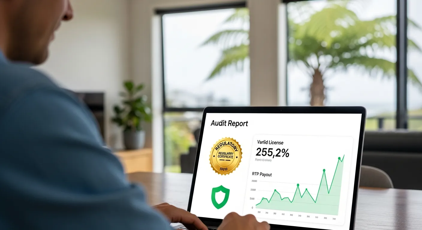 A person checking digital licensing and payout audit charts on a laptop screen.