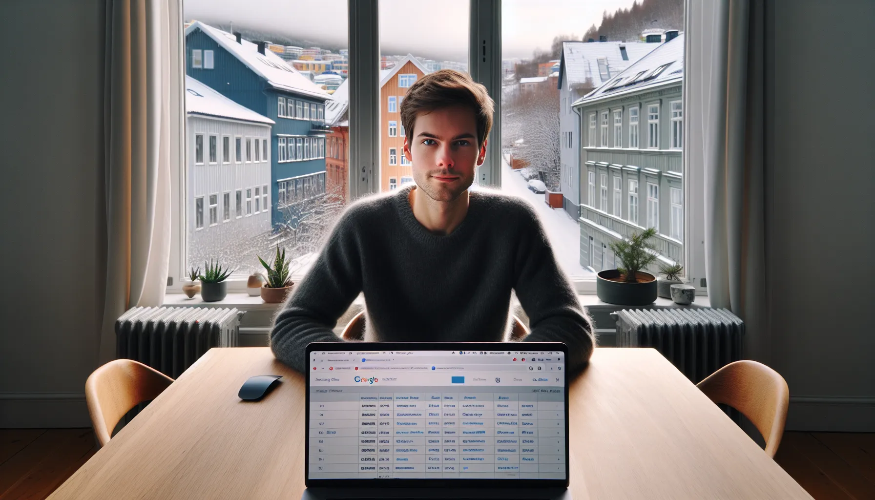 Norwegian learner planning seo study using trusted free platforms on a laptop.