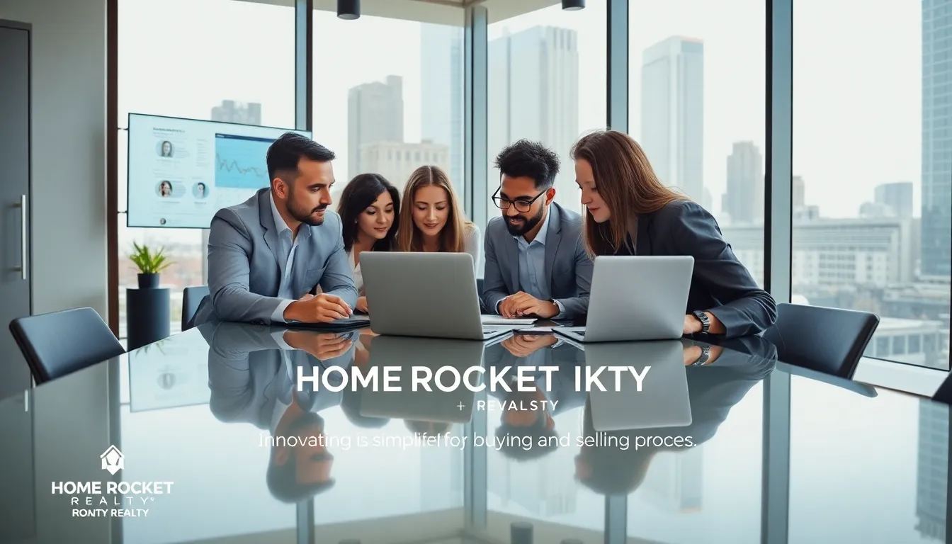 diverse real estate team collaborating in a modern office setting.