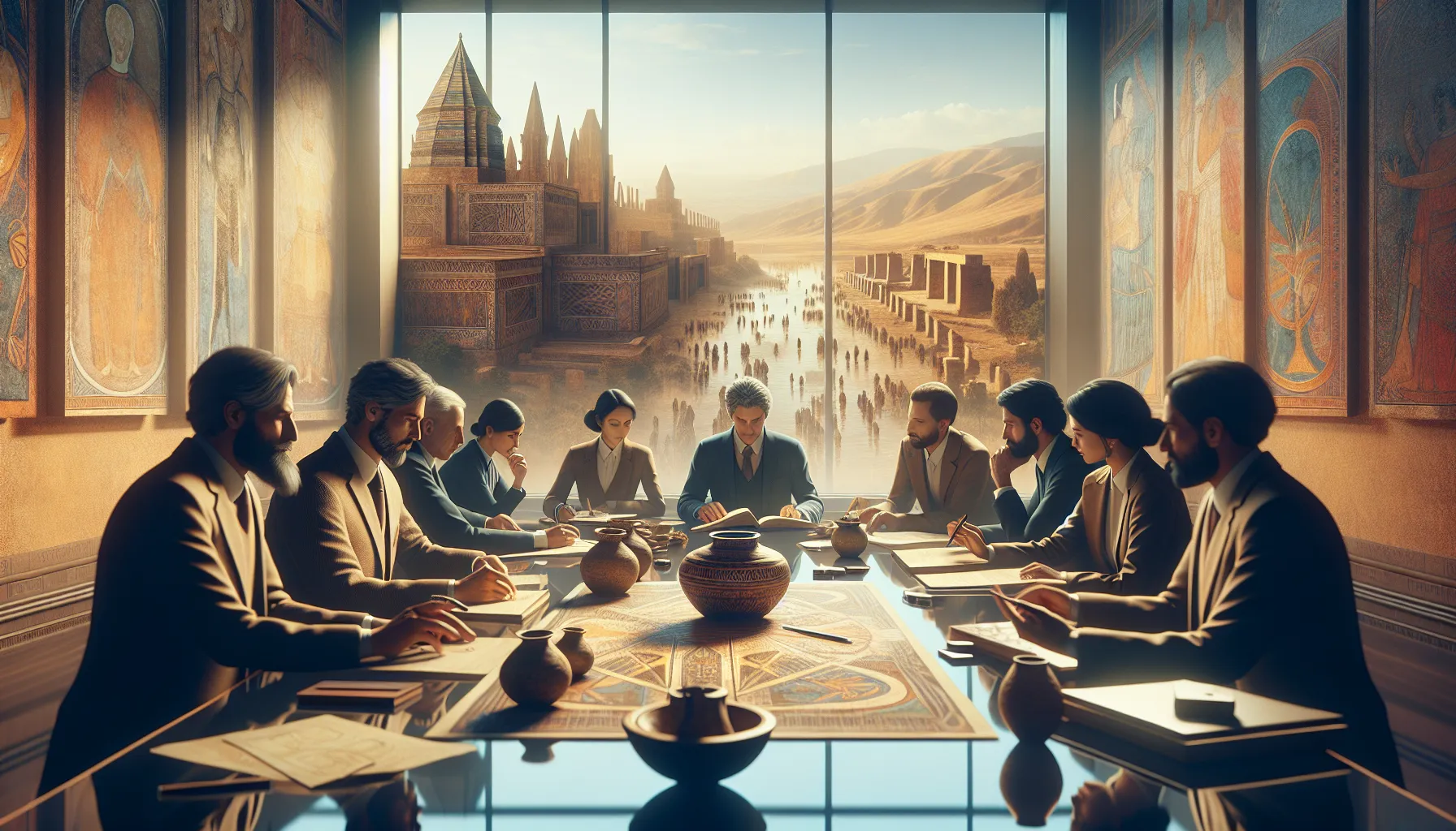 historians examining artifacts from the Shardavidian civilization.