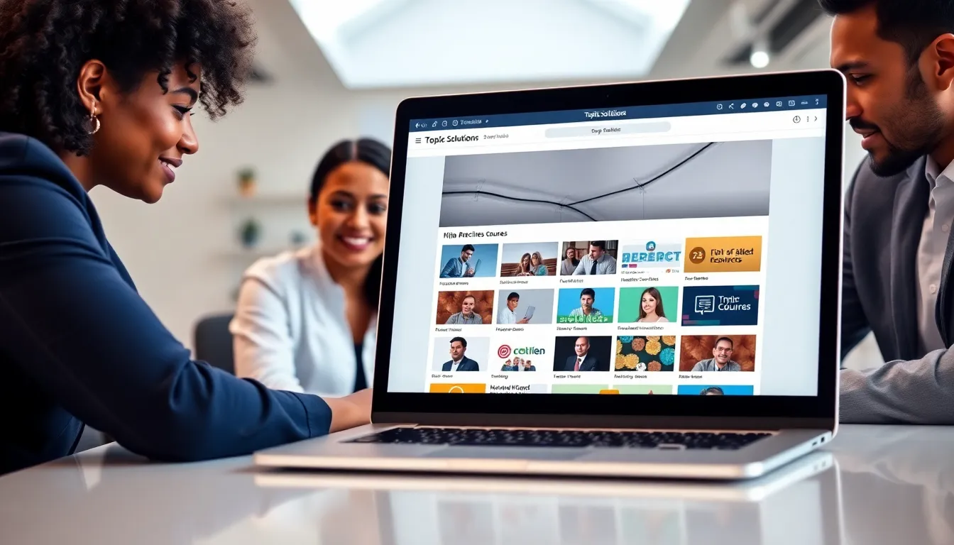 diverse group engaging with educational resources on a laptop.