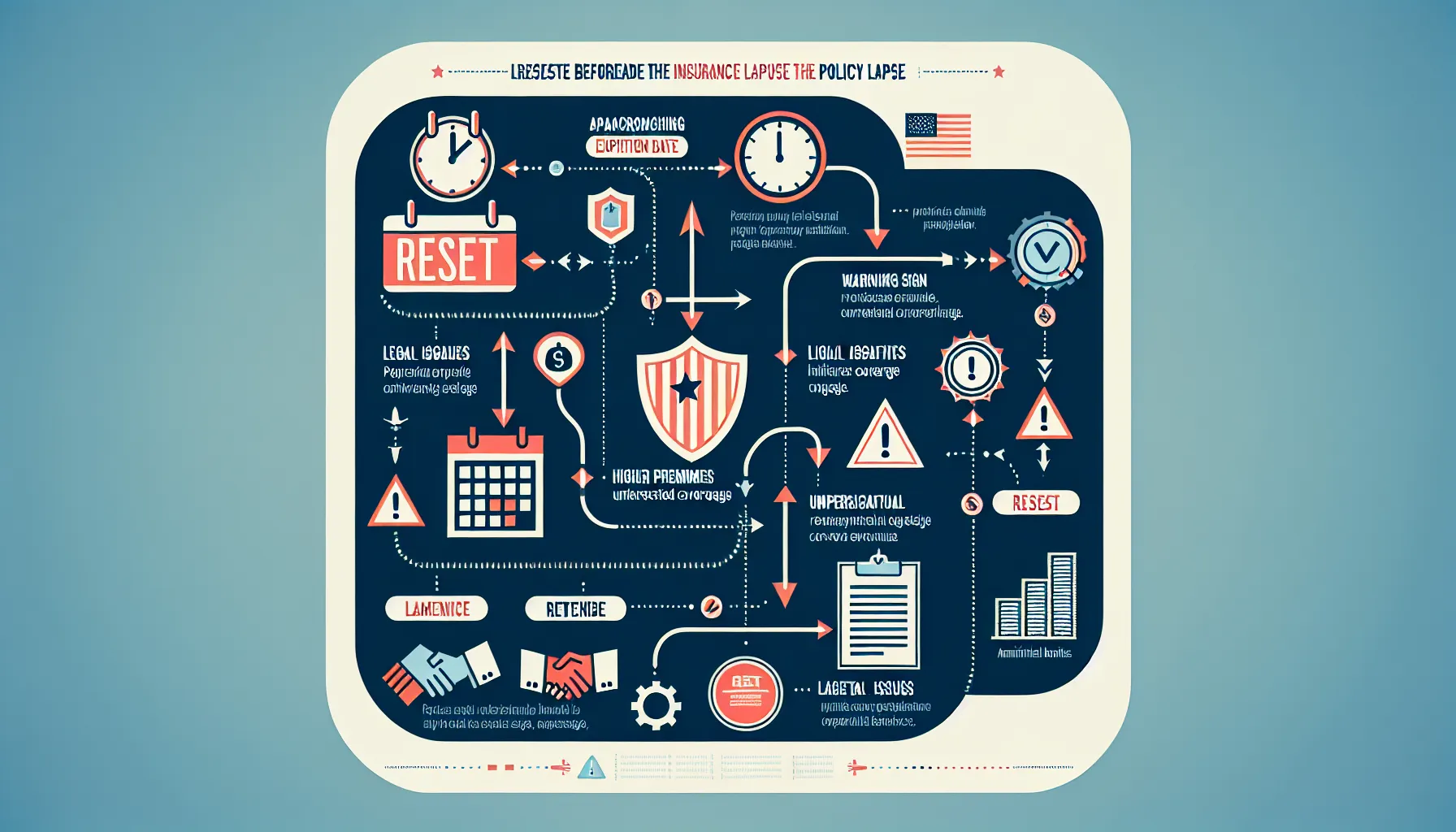 process infographic showing how insurance policies are reset before a lapse in the U.S.