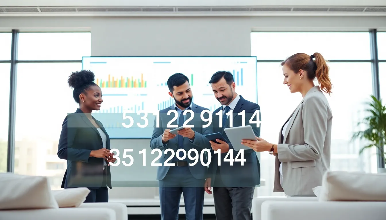 team discussing a unique identifier in a modern office.