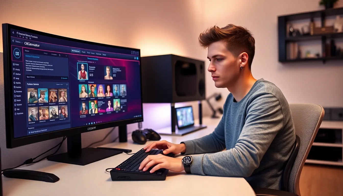 gamer using CK2Generator in a modern office setup.