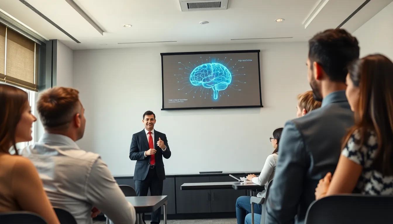 diverse students in a modern classroom learning hypnotherapy techniques.