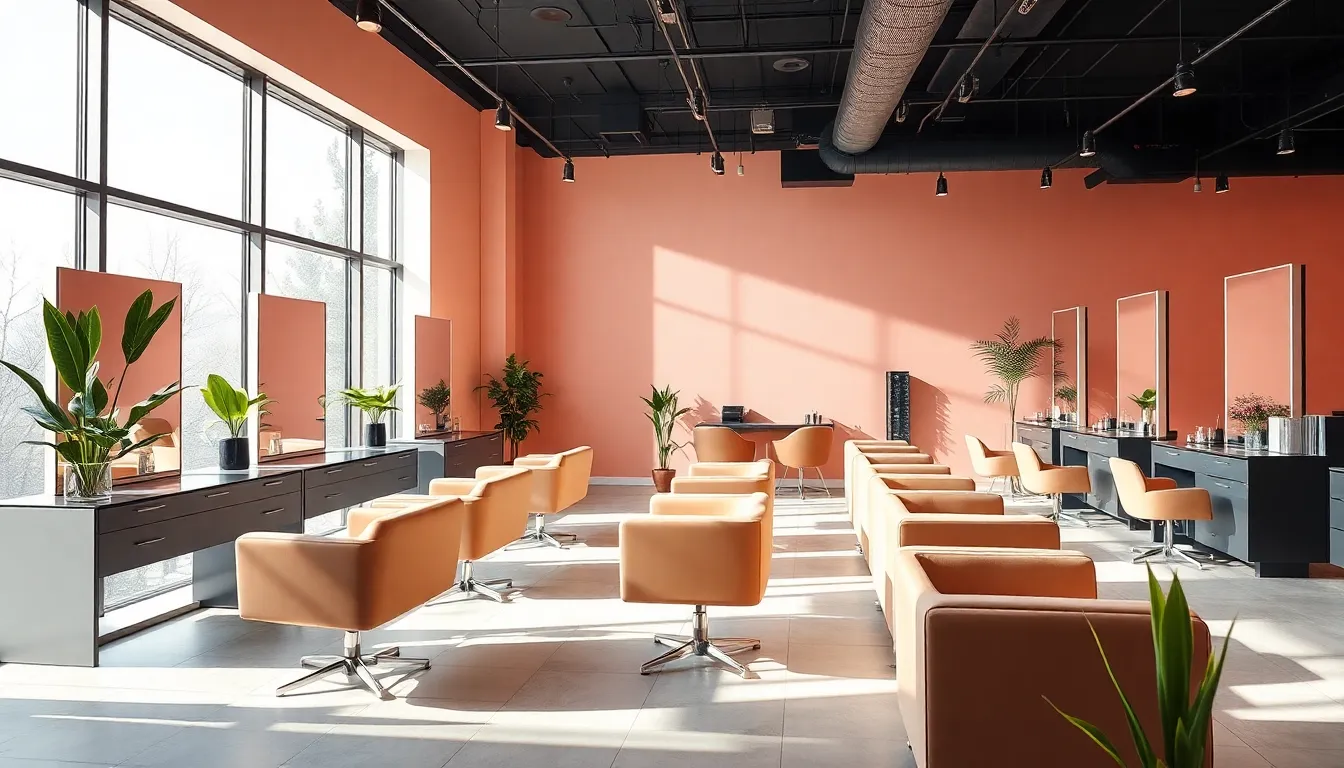 modern salon interior showcasing inviting design elements.
