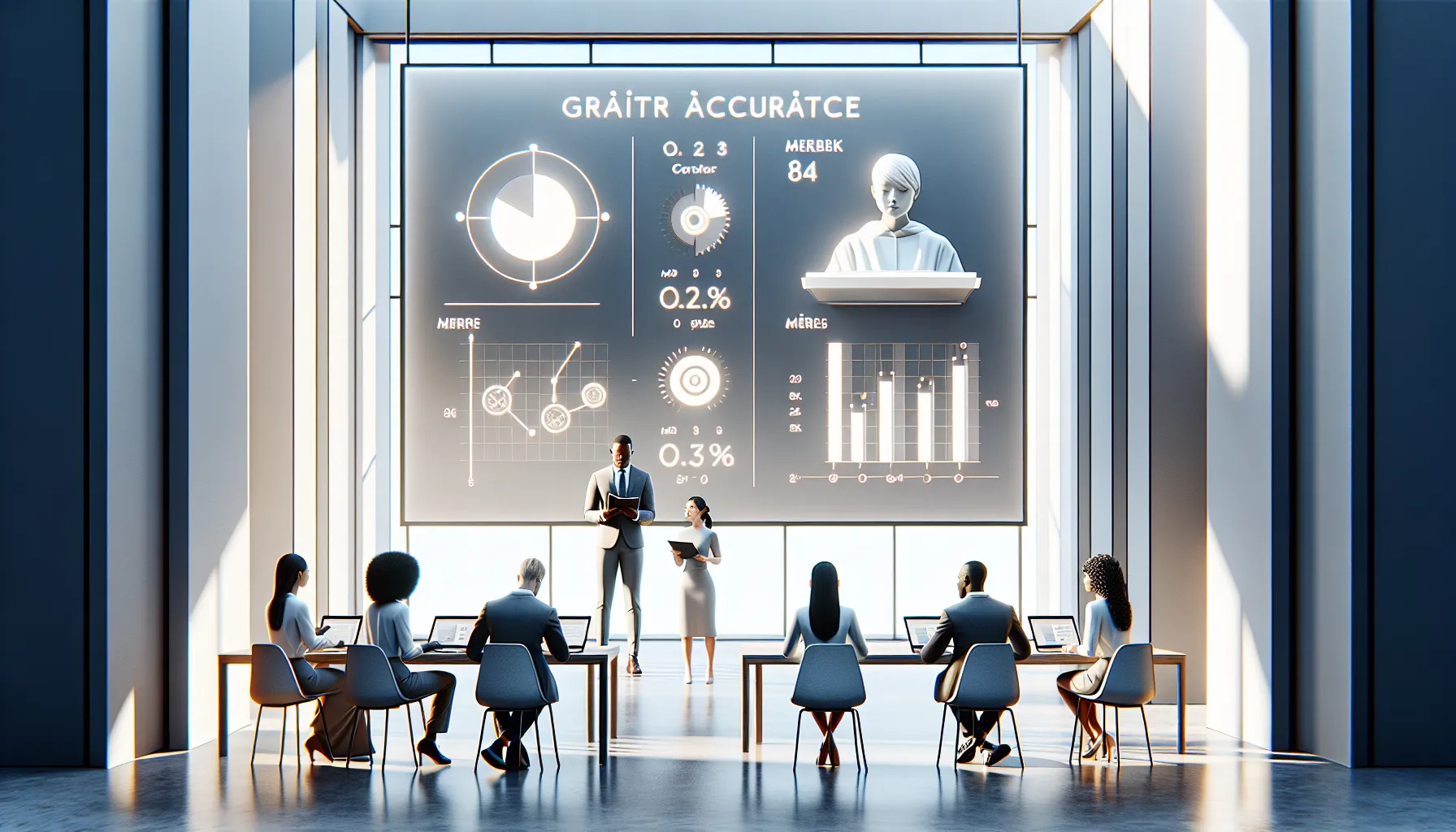 team discussing accurate grading systems in a modern setting.