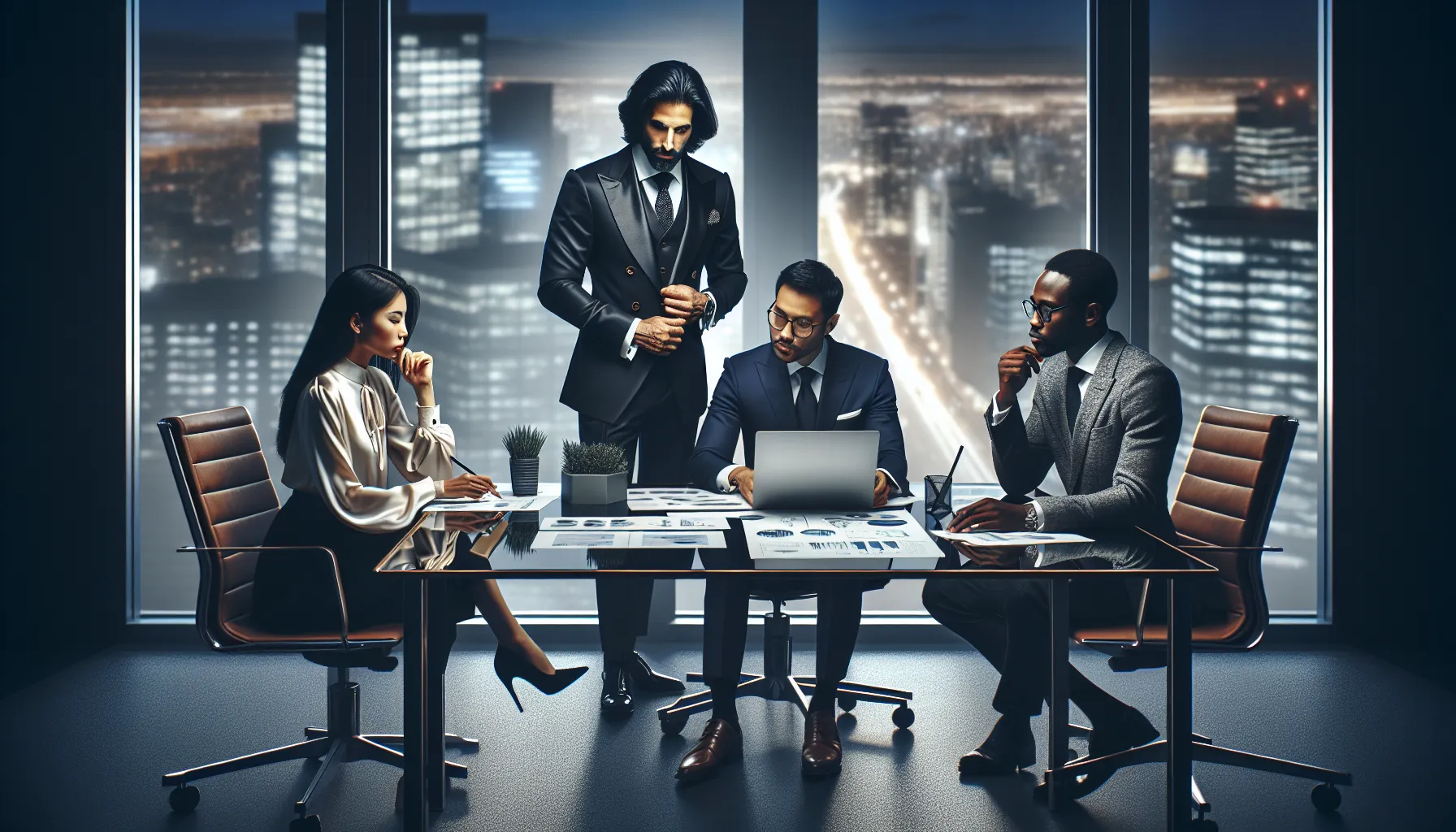 diverse business team collaborating in a modern office.