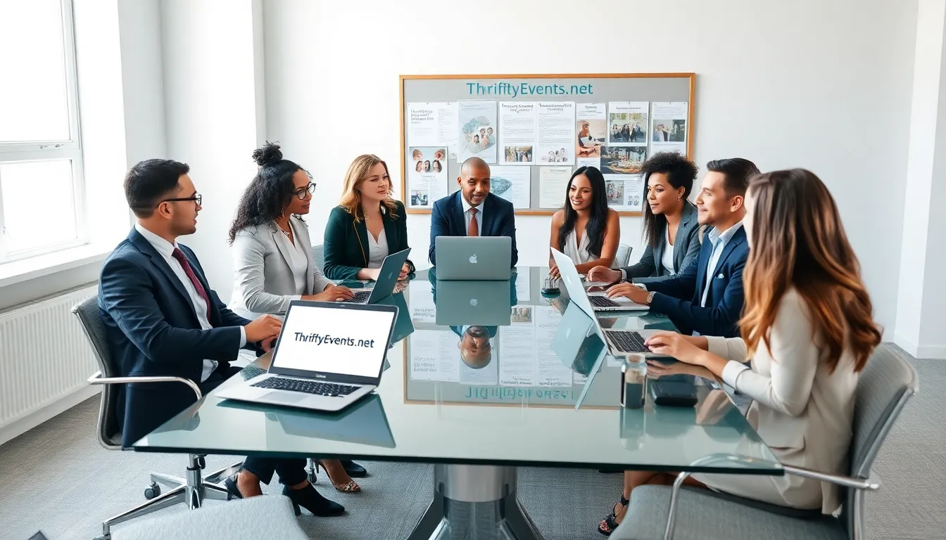 diverse team planning budget-friendly events in a modern office.