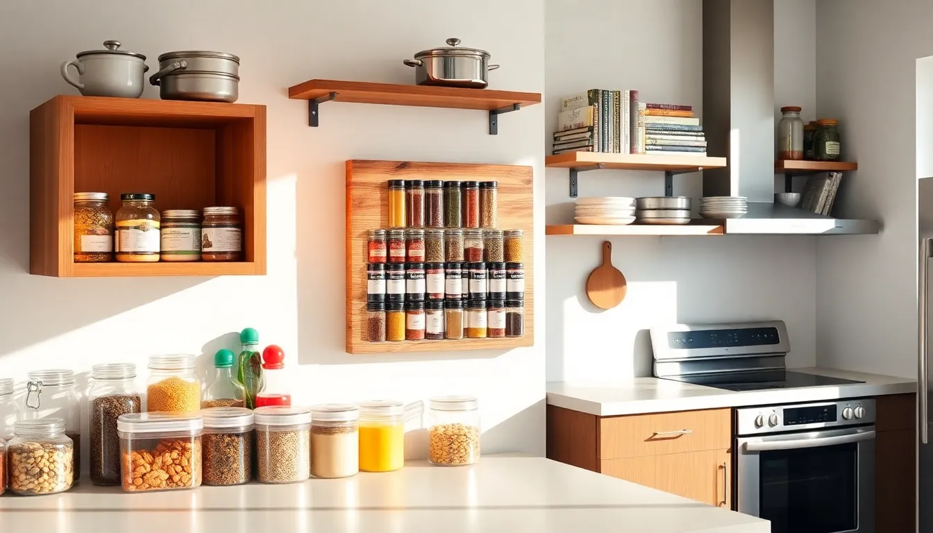 well-organized kitchen with DIY storage solutions.