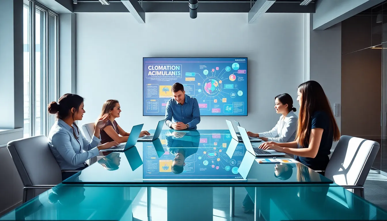 diverse developers collaborating in a modern office setting.