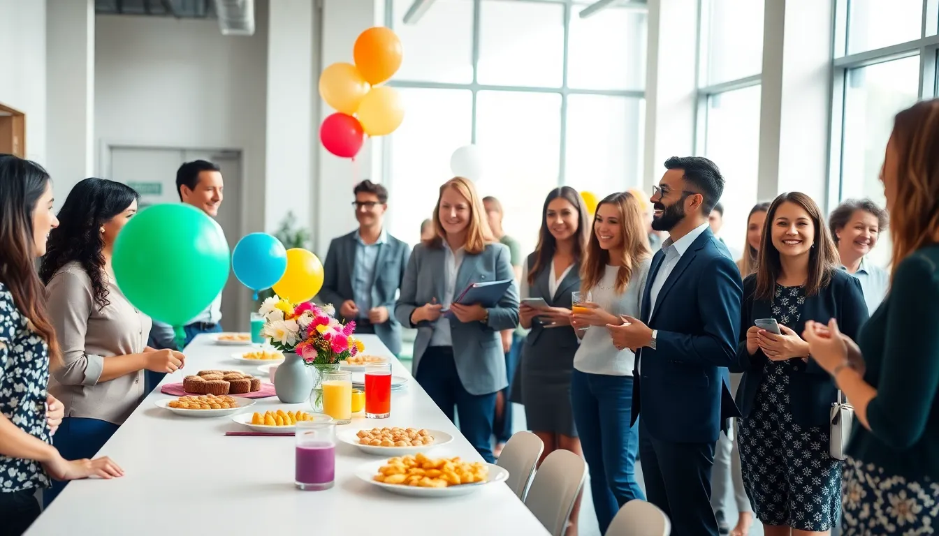 diverse guests enjoying a budget-friendly event with creative decorations.