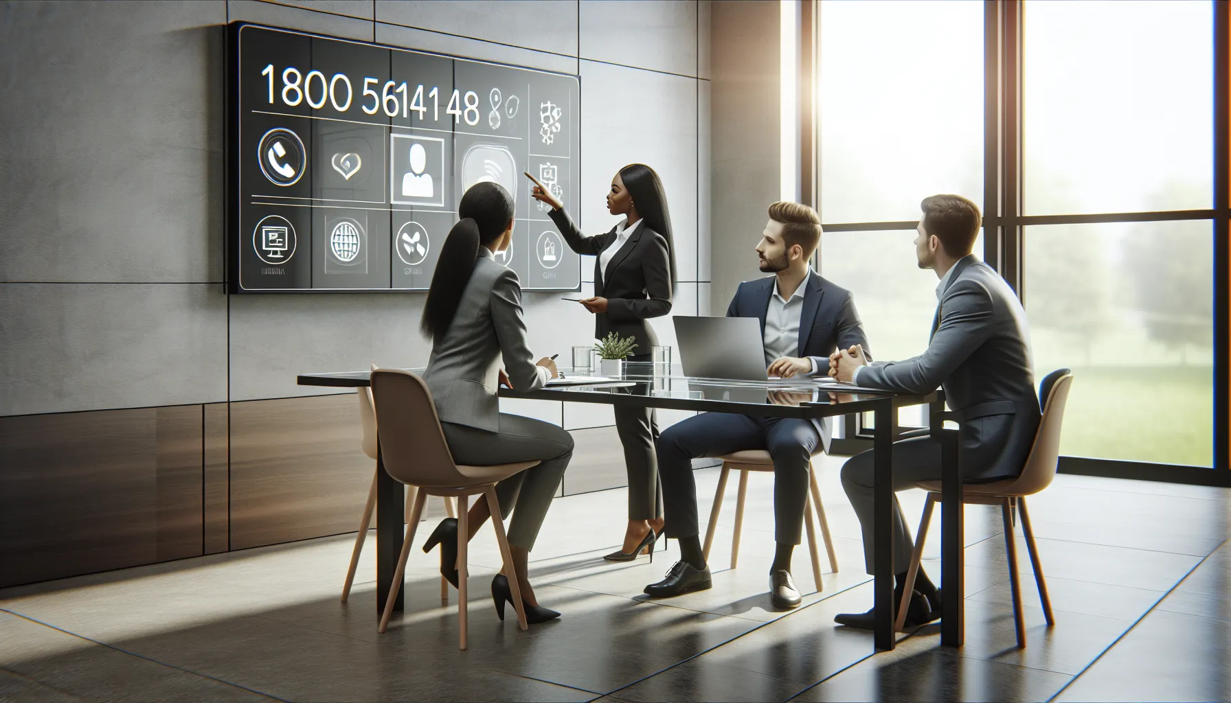 diverse professionals discussing customer support solutions in a modern office.