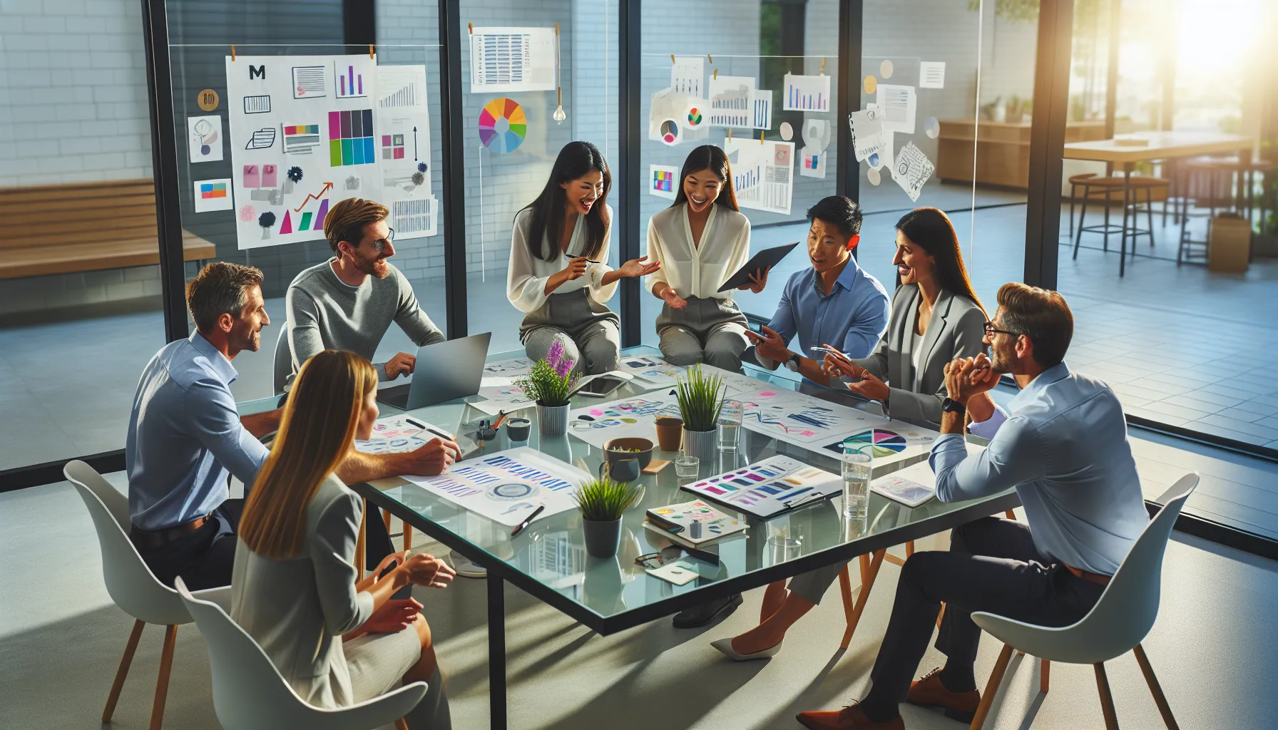 team brainstorming affordable event planning in a modern office.