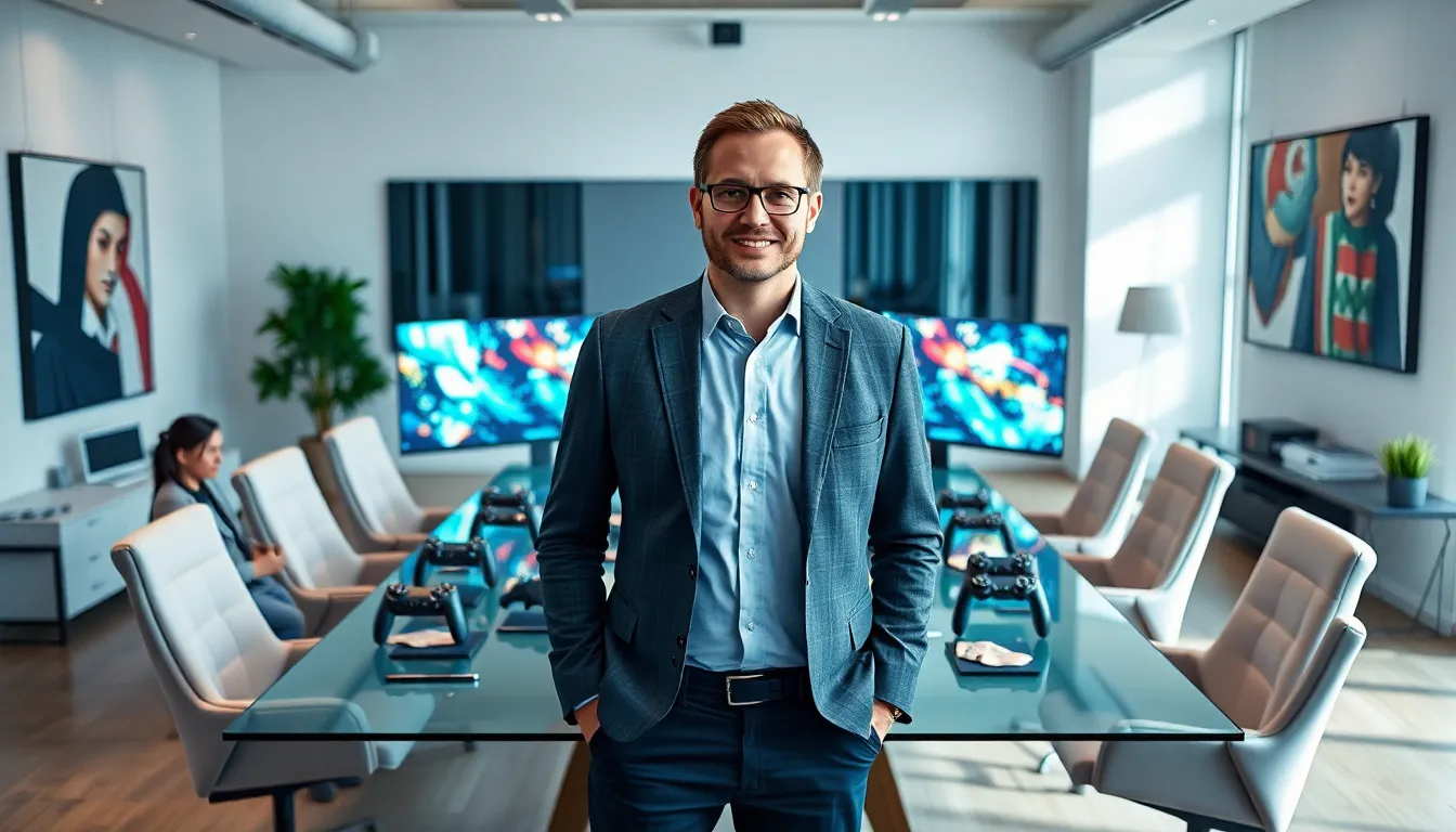 Eloni Lomla collaborating with a diverse team in a modern office.
