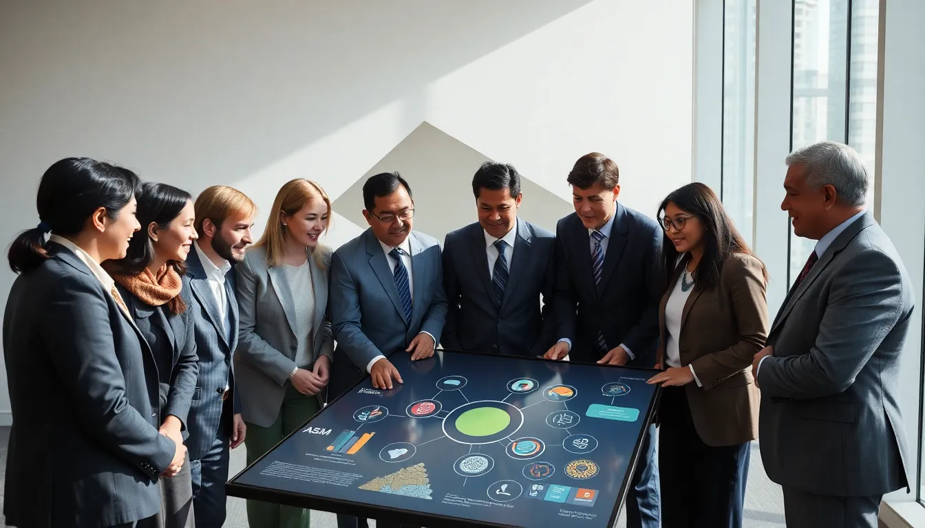 diverse professionals collaborating on the concept of Asuramgg.