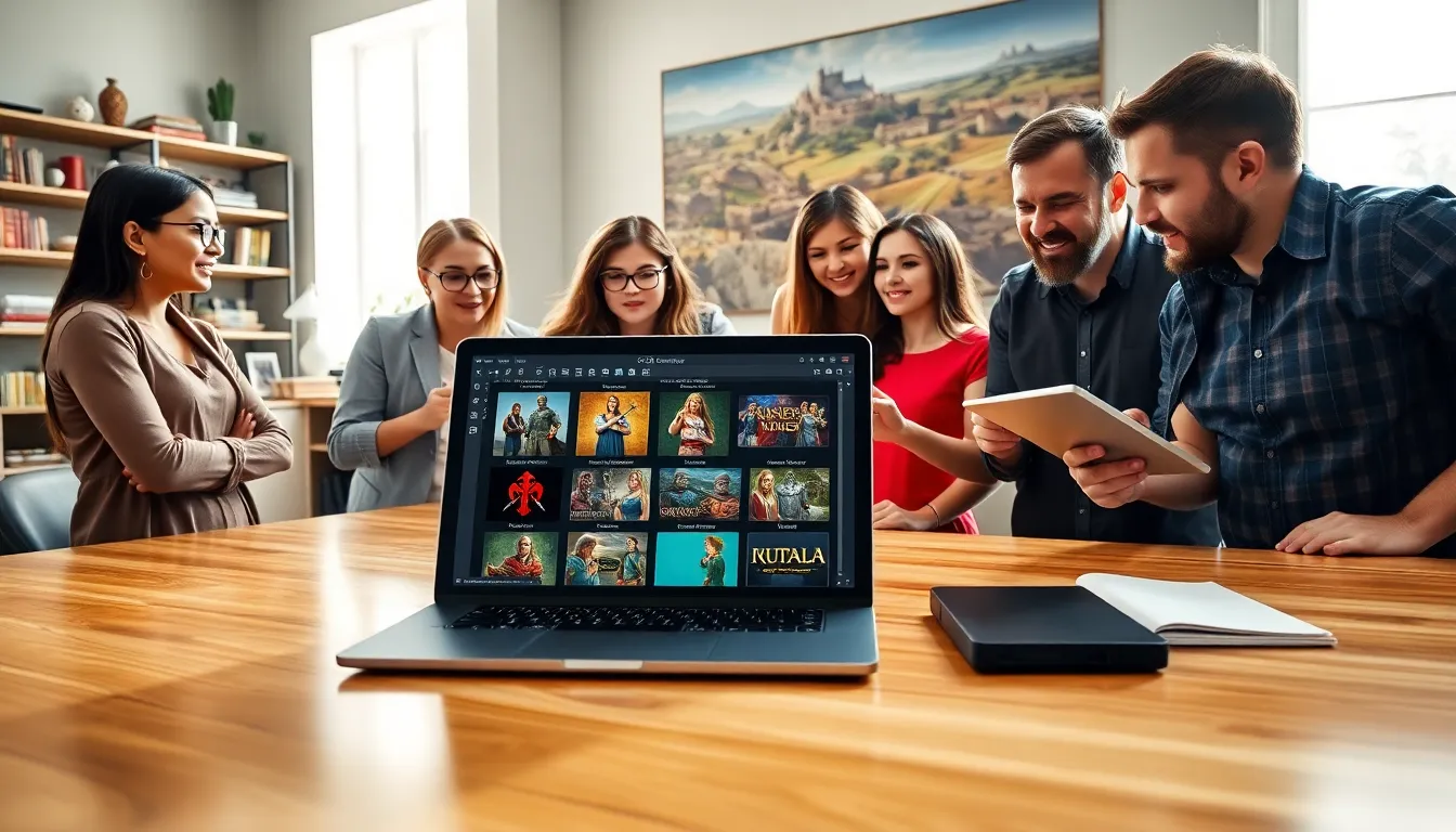 diverse group of gamers discussing the CK2Generator tool.