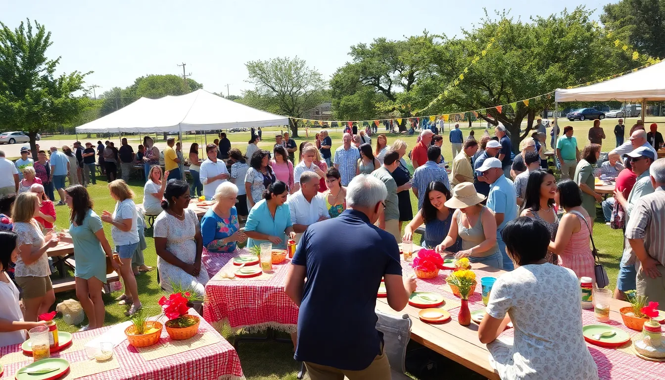 diverse group enjoying a budget-friendly outdoor event in a park.